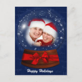 休日の青い雪の地球の写真の郵便はがき シーズンポストカード (正面)