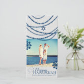 休日の青の輝きのハヌカーの挨拶の写真車 シーズンカード (スタンド正面)