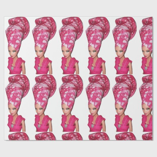 休日の頭部の覆いの人形のギフト用包装紙 ラッピングペーパー (フラット)