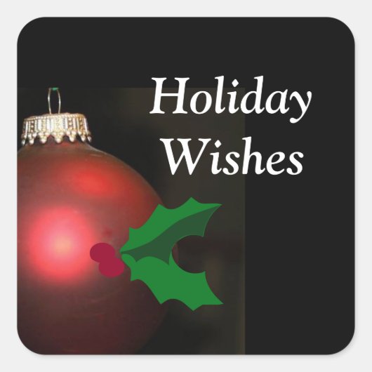 休日の願い事封筒用シールとクリスマスシール スクエアシール (正面)