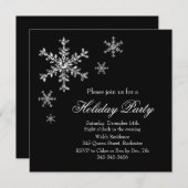 休日の魅力のパーティの招待状(黒) 招待状 (正面/裏面)