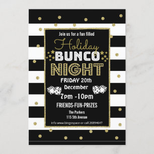 休日のBuncoナイト、BuncoパーティーPTAイベントPTO 招待状