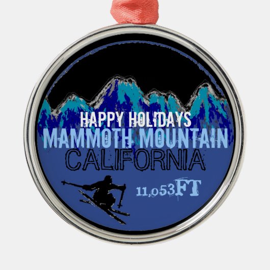 休日のMammoth Mountain幸せなカリフォルニアのオーナメント メタルオーナメント (正面)
