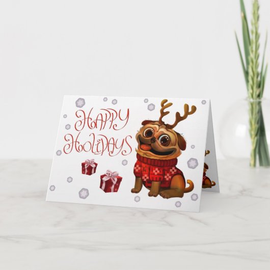 休日のPuGreetingカード シーズンカード (正面)