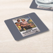 休日のRunaboutの節約の家族のトリオ スクエアペーパーコースター (アングル)