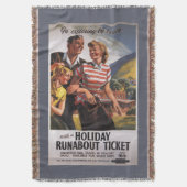 休日のRunaboutの節約の家族のトリオ スローブランケット (正面縦)