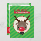 休日はがき：：赤い鼻のトナカイルドルフ シーズンポストカード (正面/裏面)