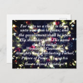 休日はがき – Isaiah 9:6私たち子供のために ポストカード (正面/裏面)