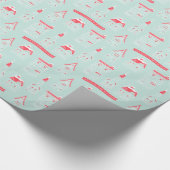 休日はクリスマスの村の包装紙を収容します ラッピングペーパー (角)