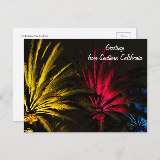 休日はヤシの木の郵便はがきをつけます シーズンポストカード (正面/裏面)