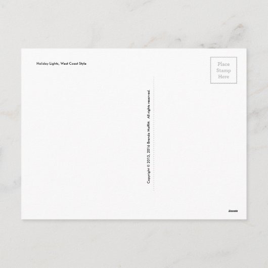 休日はヤシの木の郵便はがきをつけます シーズンポストカード (裏面)