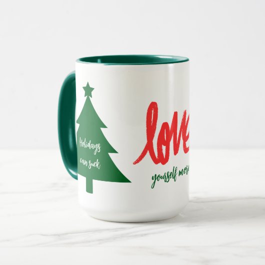 休日は自分吸のマグを愛することができる マグカップ (正面左)