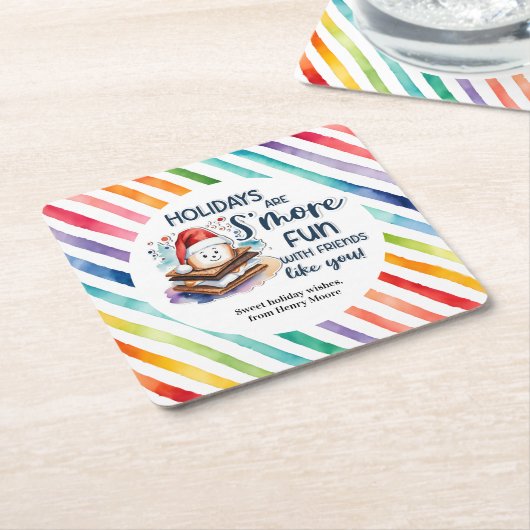 休日は、あなたのような友達とおもしろいである。 スクエアペーパーコースター (アングル)