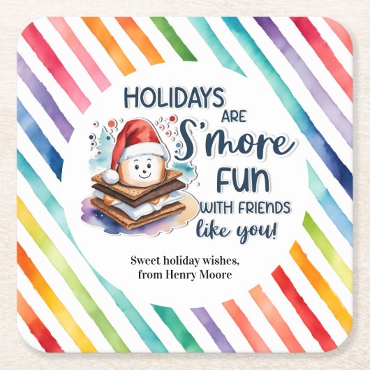 休日は、あなたのような友達とおもしろいである。 スクエアペーパーコースター (正面)