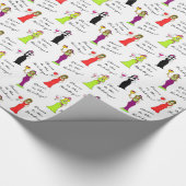 休日への応援! ワインの女性 ラッピングペーパー (角)