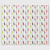 休日への応援! ワインの女性 ラッピングペーパー (フラット)