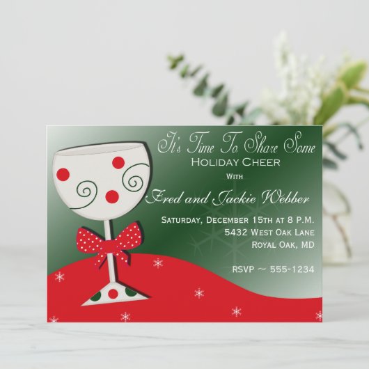 休日またはクリスマスパーティの招待状 招待状 (スタンド正面)