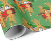 休日を逃れるジンジャーブレッドCookieかわいい ラッピングペーパー (ロールコーナー)