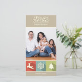 休日アイコンFeliz Navidad (ベージュ) シーズンカード (スタンド正面)
