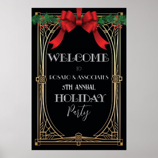 休日アールデコ1920sウェルカムサイン ポスター (正面)