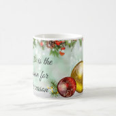 休日イエス・キリストは季節の理由です コーヒーマグカップ (中央)
