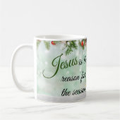休日イエス・キリストは季節の理由です コーヒーマグカップ (左)