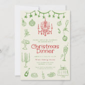 休日イラスト作業パーティー招待状 招待状 (正面)