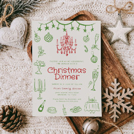 休日イラスト作業パーティー招待状 招待状