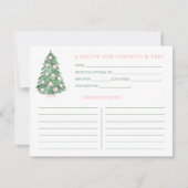 休日ウェディングシャワーピンクアンドグリーンレシピカード 招待状 (正面)