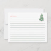 休日ウェディングシャワーピンクアンドグリーンレシピカード 招待状 (裏面)