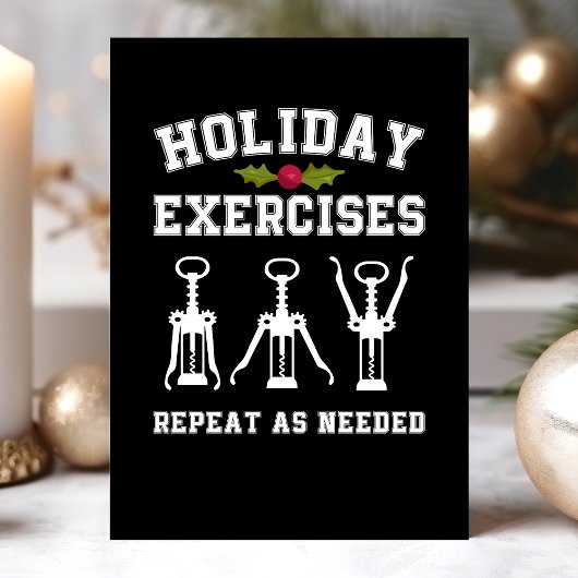 休日エクササイズが必要なワインをおもしろい繰り返す シーズンカード