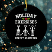 休日エクササイズが必要なワインをおもしろい繰り返す セラミックオーナメント