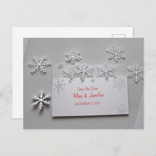 休日エレガントとクリスマス日付カードを保存 案内ポストカード (正面/裏面)