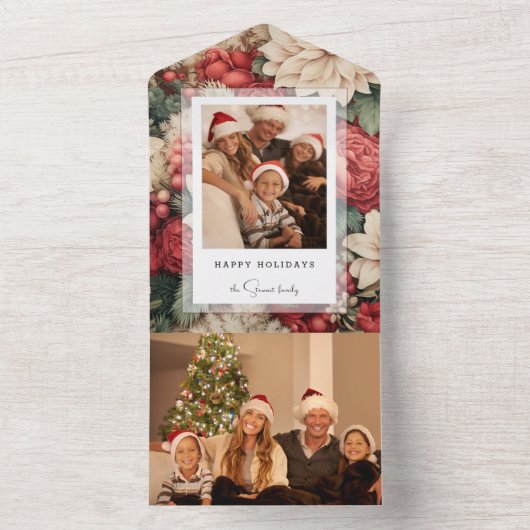 休日エレガントフローラ写真 オールインワン招待状 (内側)