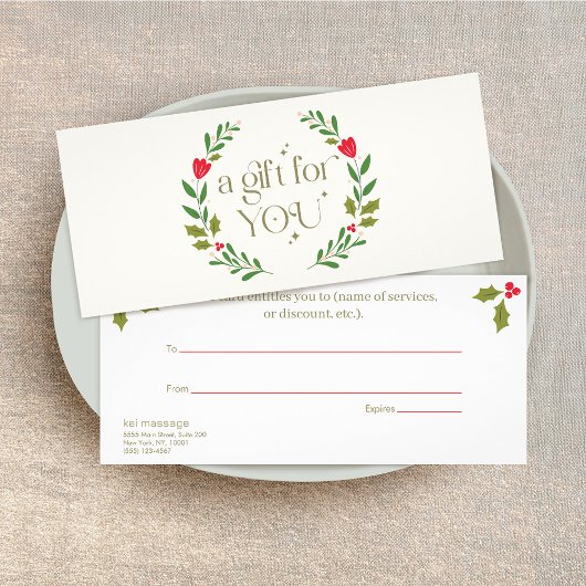 休日エレガントリースギフト券 ラックカード