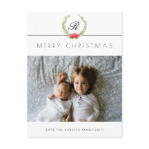 休日エレガントリースフォトグリーティングカード