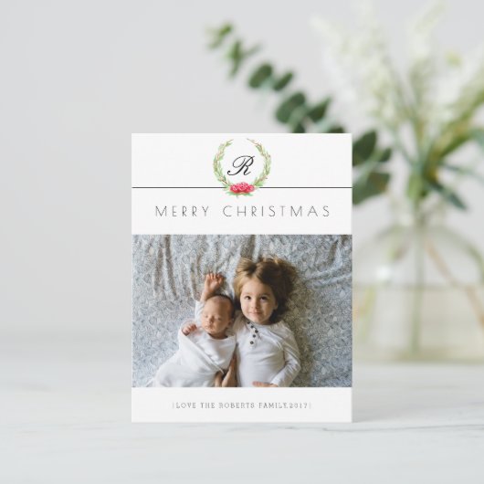 休日エレガントリースフォトグリーティングカード シーズンポストカード (スタンド正面)