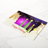 休日エレガント雪だるま 箔シーズンカード (回転した状態)