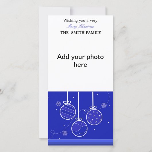 休日オーナメントのフォトカード シーズンカード (正面)