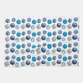 休日オーナメントキッチンタオル – 青 キッチンタオル