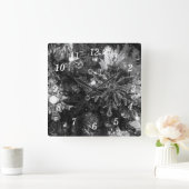 休日オーナメントグレースケールウォールクロック スクエア壁時計 (ホーム)