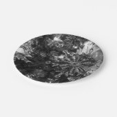 休日オーナメントグレースケール ペーパープレート (アングル)