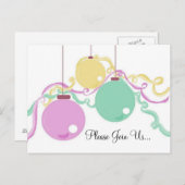 休日オーナメントパーティの招待状 インビテーションポストカード (正面/裏面)