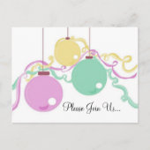 休日オーナメントパーティの招待状 インビテーションポストカード (正面)