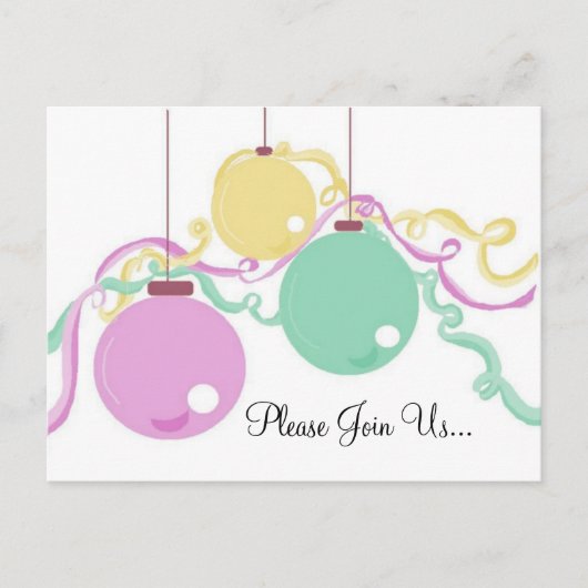 休日オーナメントパーティの招待状 インビテーションポストカード (正面)