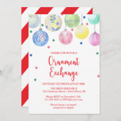 休日オーナメント交換パーティー 招待状 (正面/裏面)