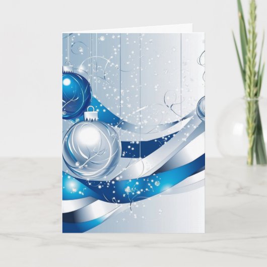 休日オーナメント – 青#1 ノートカード (正面)