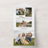 休日カラフルの挨拶タイポグラフィ3 – 写真 オールインワン招待状 (内側)