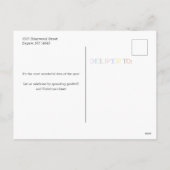 休日カラフルの挨拶タイポグラフィ3 – 写真 シーズンポストカード (裏面)