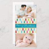 休日カラフルフォトカード:: patternedxmastree 1P シーズンカード (正面/裏面)